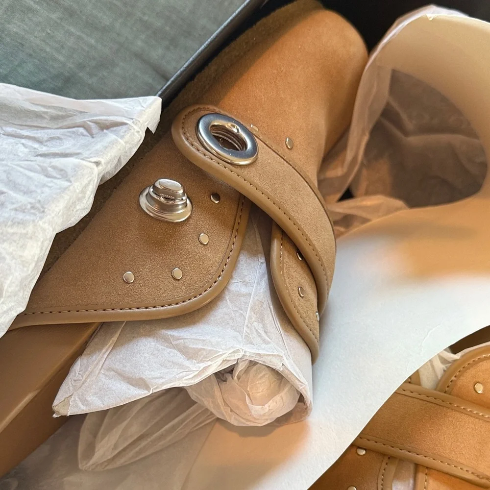 Authentic Coach Blake Suede Rivet Clogs - Picture 12 of 16
